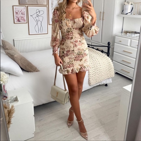 Zara Floral Print Draped Dress - Picture 8 of 16